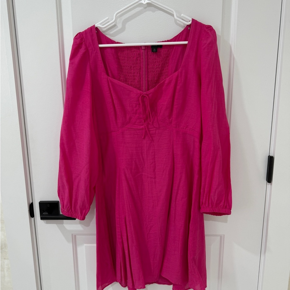 J. Crew Pink Puff Sleeve Dress